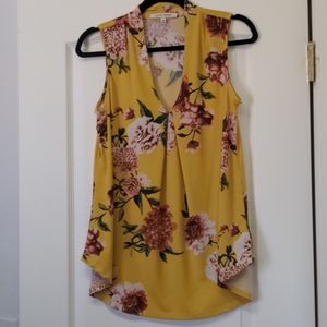 Floral yellow top